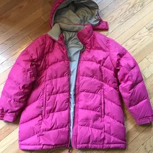 LL Bean Women’s XL goose down jacket with hood